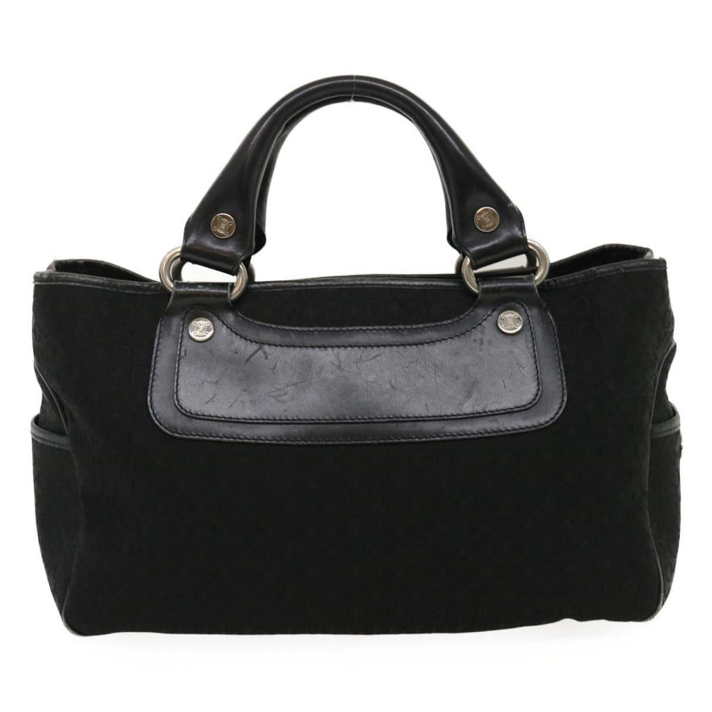 CELINE C Macadam Canvas Tote Bag Buggy Bag Black  fm1376