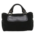 CELINE C Macadam Canvas Tote Bag Buggy Bag Black  fm1376