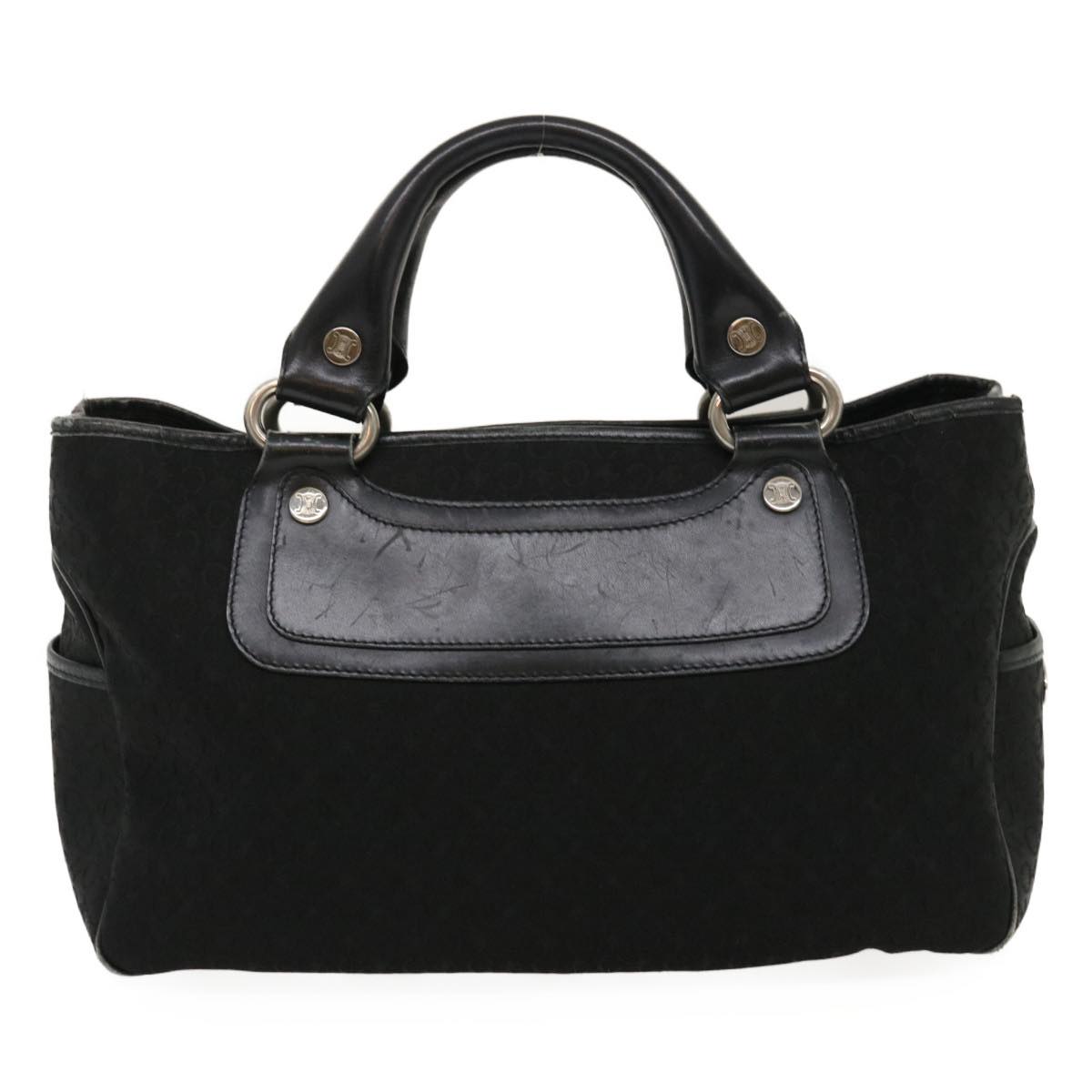 CELINE C Macadam Canvas Tote Bag Buggy Bag Black  fm1376