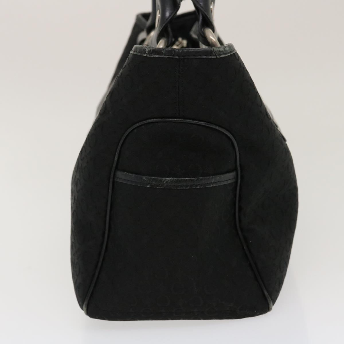 CELINE C Macadam Canvas Tote Bag Buggy Bag Black  fm1376