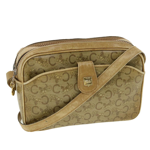 CELINE C Macadam Canvas Shoulder Bag Beige  fm1641