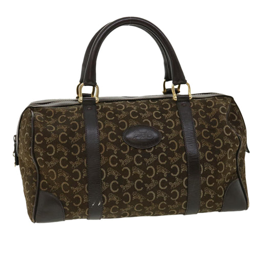 CELINE Macadam Canvas Hand Bag PVC Leather Brown  fm1746