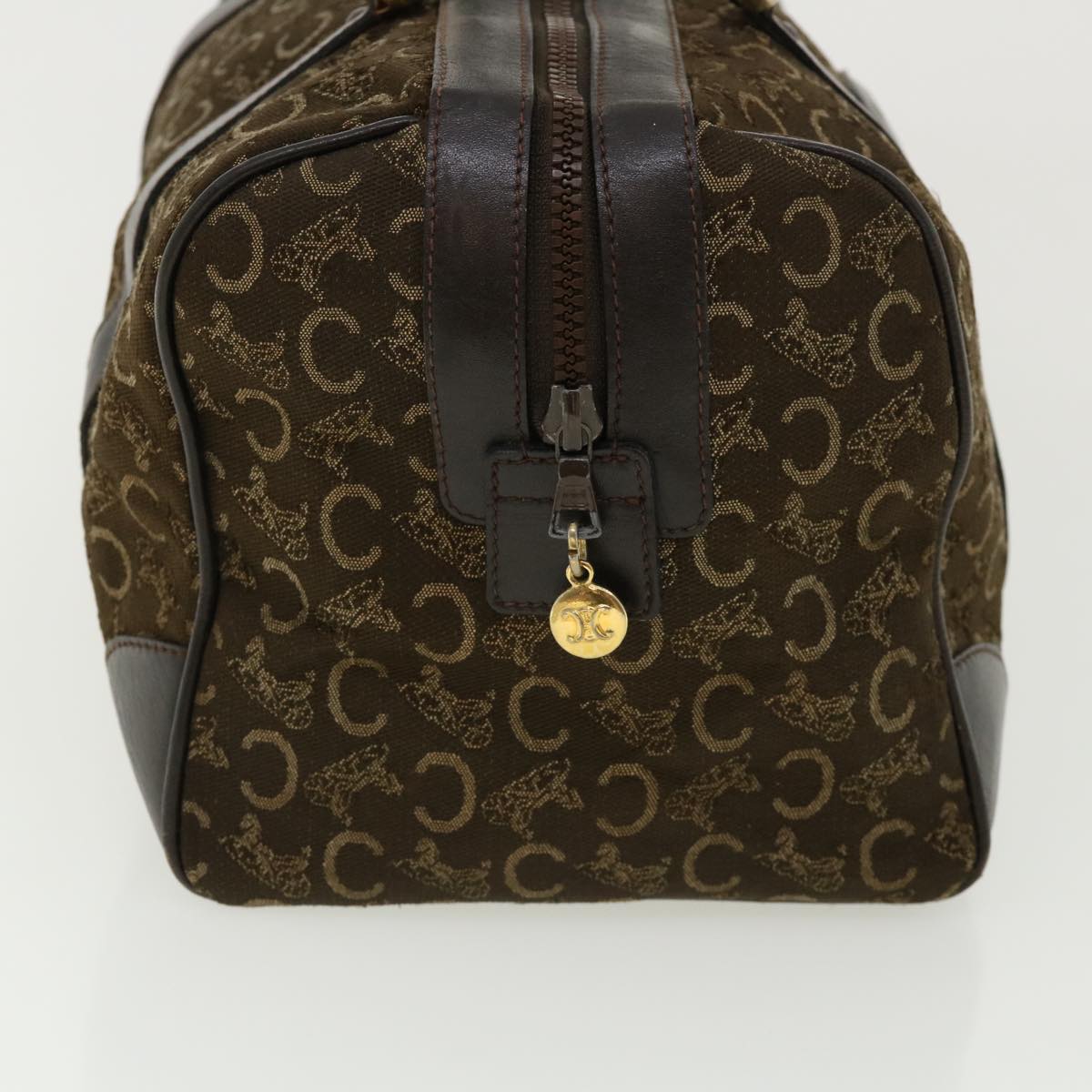 CELINE Macadam Canvas Hand Bag PVC Leather Brown  fm1746