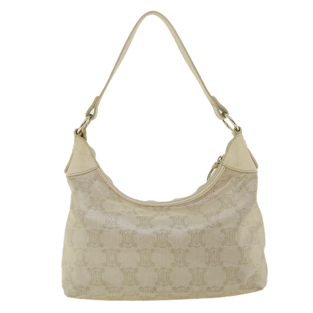 CELINE Macadam Canvas Shoulder Bag Beige  fm1927