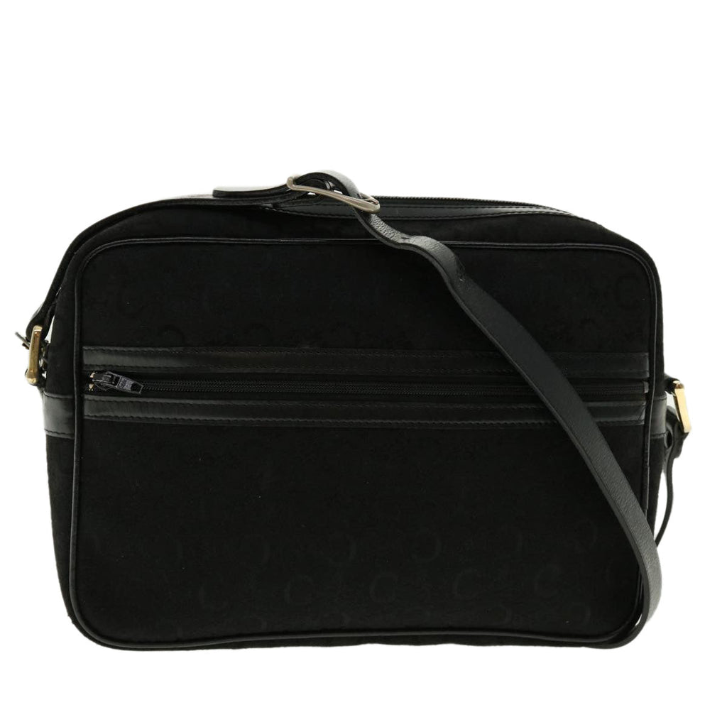 CELINE C Macadam Canvas Shoulder Bag Black  fm2217