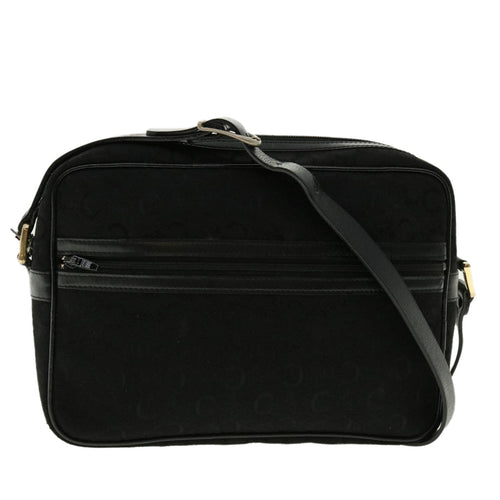 CELINE C Macadam Canvas Shoulder Bag Black  fm2217