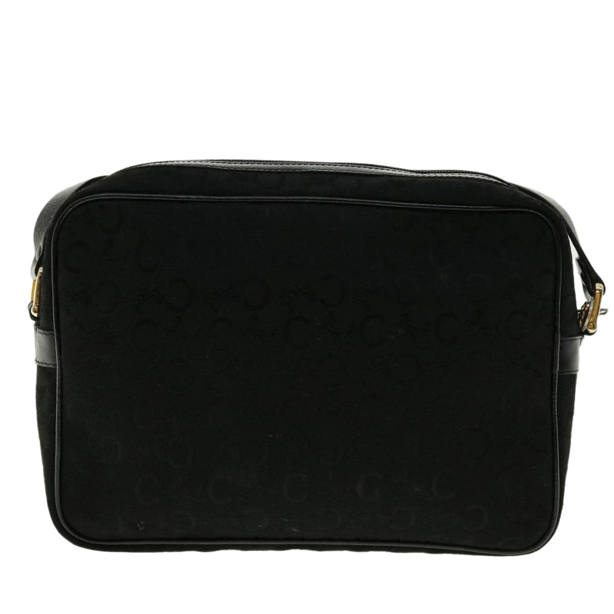 CELINE C Macadam Canvas Shoulder Bag Black  fm2217