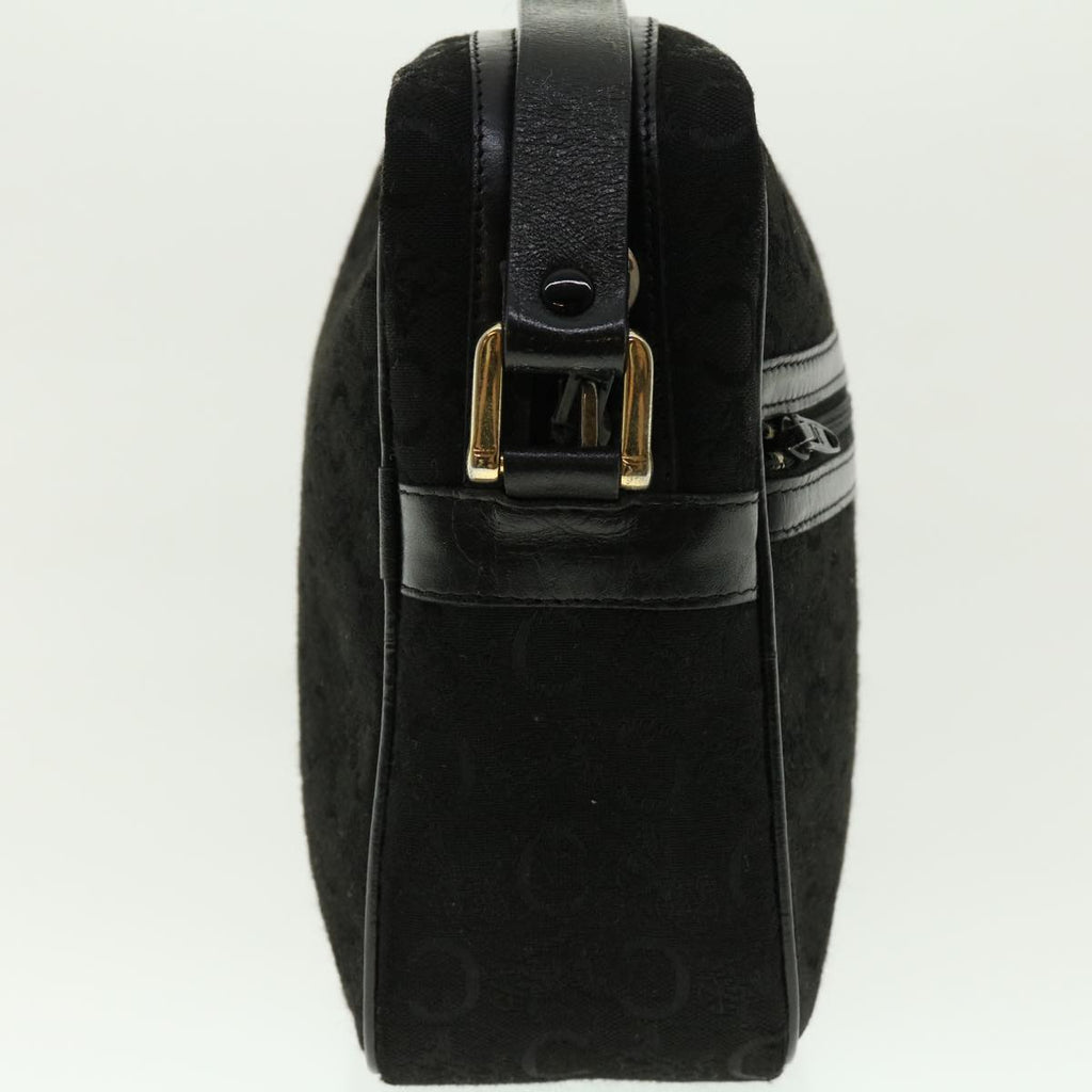 CELINE C Macadam Canvas Shoulder Bag Black  fm2217