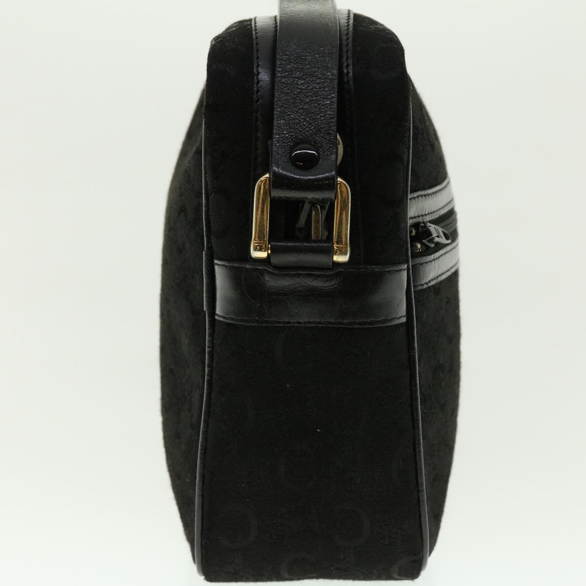 CELINE C Macadam Canvas Shoulder Bag Black  fm2217