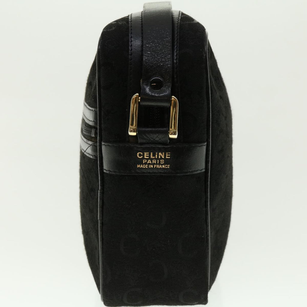 CELINE C Macadam Canvas Shoulder Bag Black  fm2217