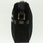 CELINE C Macadam Canvas Shoulder Bag Black  fm2217