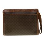 CELINE Macadam Canvas Clutch Bag PVC Leather 2Set Brown  fm2235