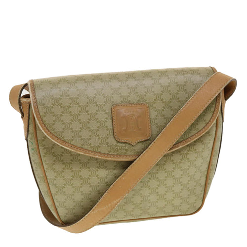 CELINE Macadam Canvas Shoulder Bag Beige  fm2348