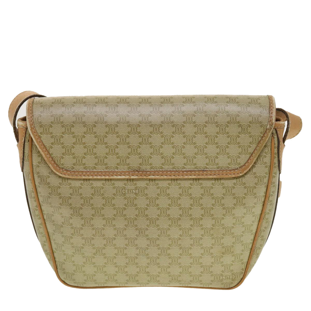CELINE Macadam Canvas Shoulder Bag Beige  fm2348