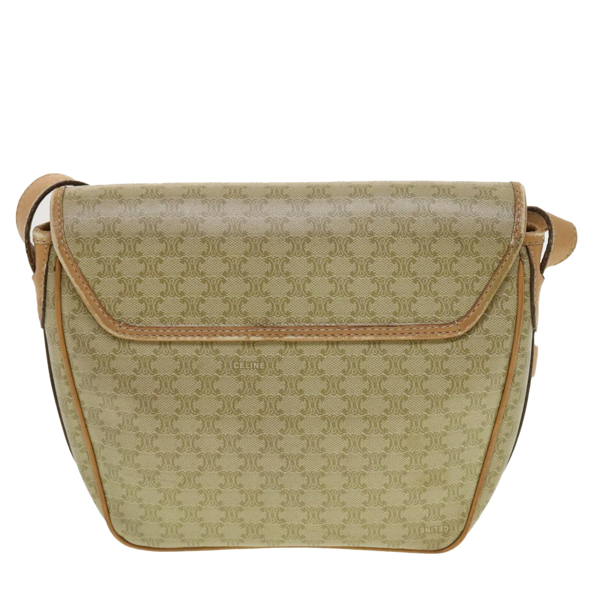 CELINE Macadam Canvas Shoulder Bag Beige  fm2348