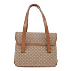 CELINE Macadam Canvas Shoulder Bag Beige  fm2486