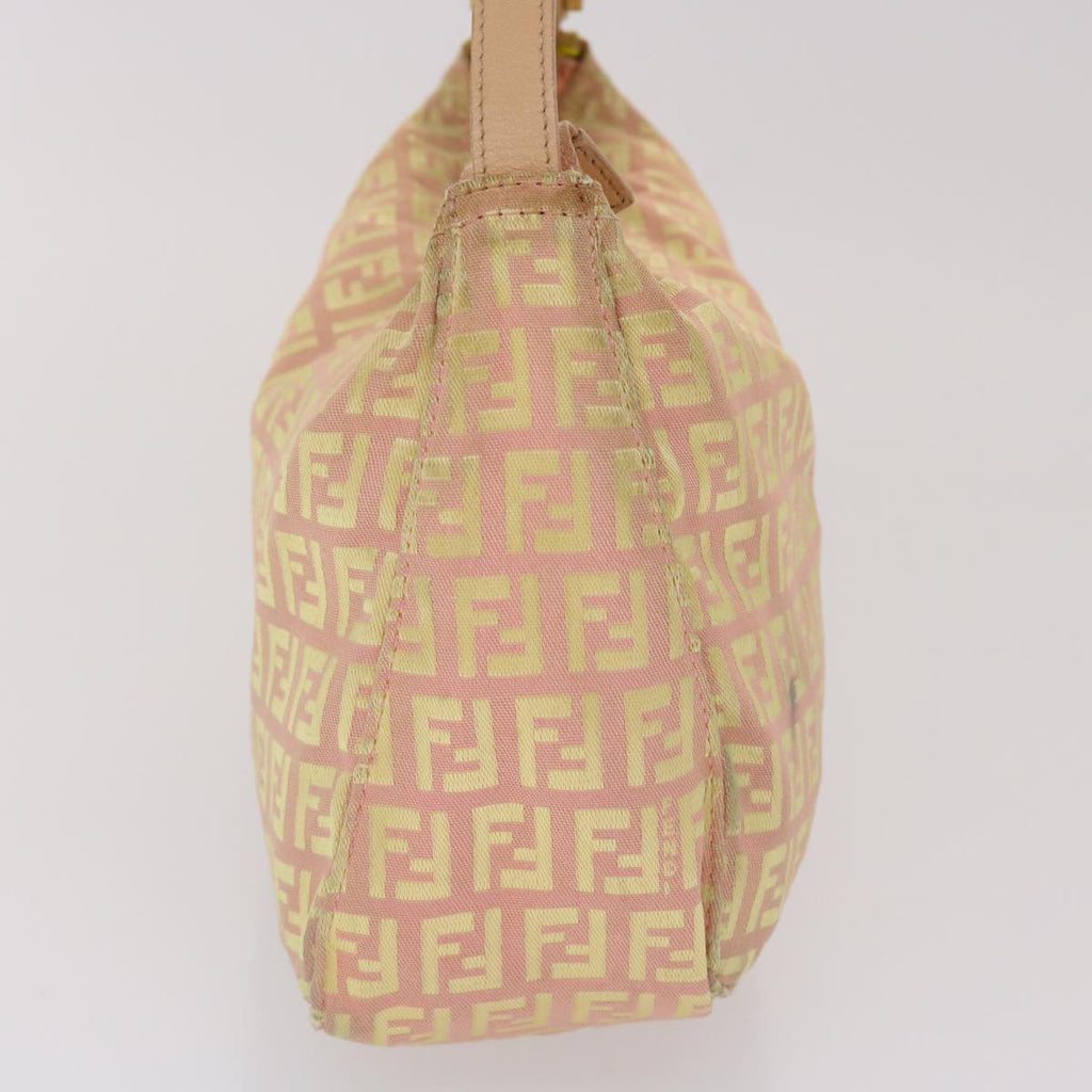 FENDI Zucchino Canvas Hand Bag Pink Gold  fm2528