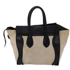 CELINE Luggage Mini Shopper Hand Bag Canvas Leather Beige  fm2541