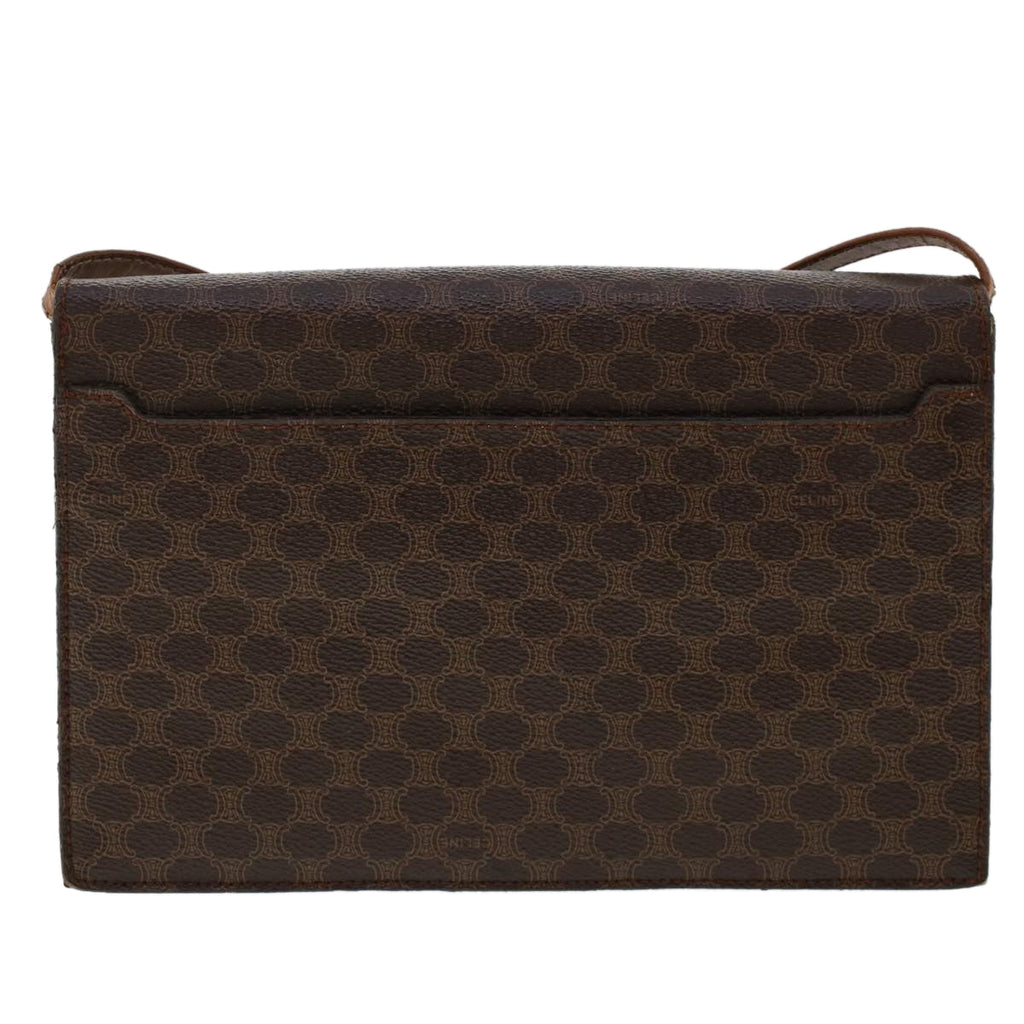CELINE Macadam Canvas Shoulder Bag PVC Leather Brown  fm2547