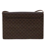 CELINE Macadam Canvas Shoulder Bag PVC Leather Brown  fm2547