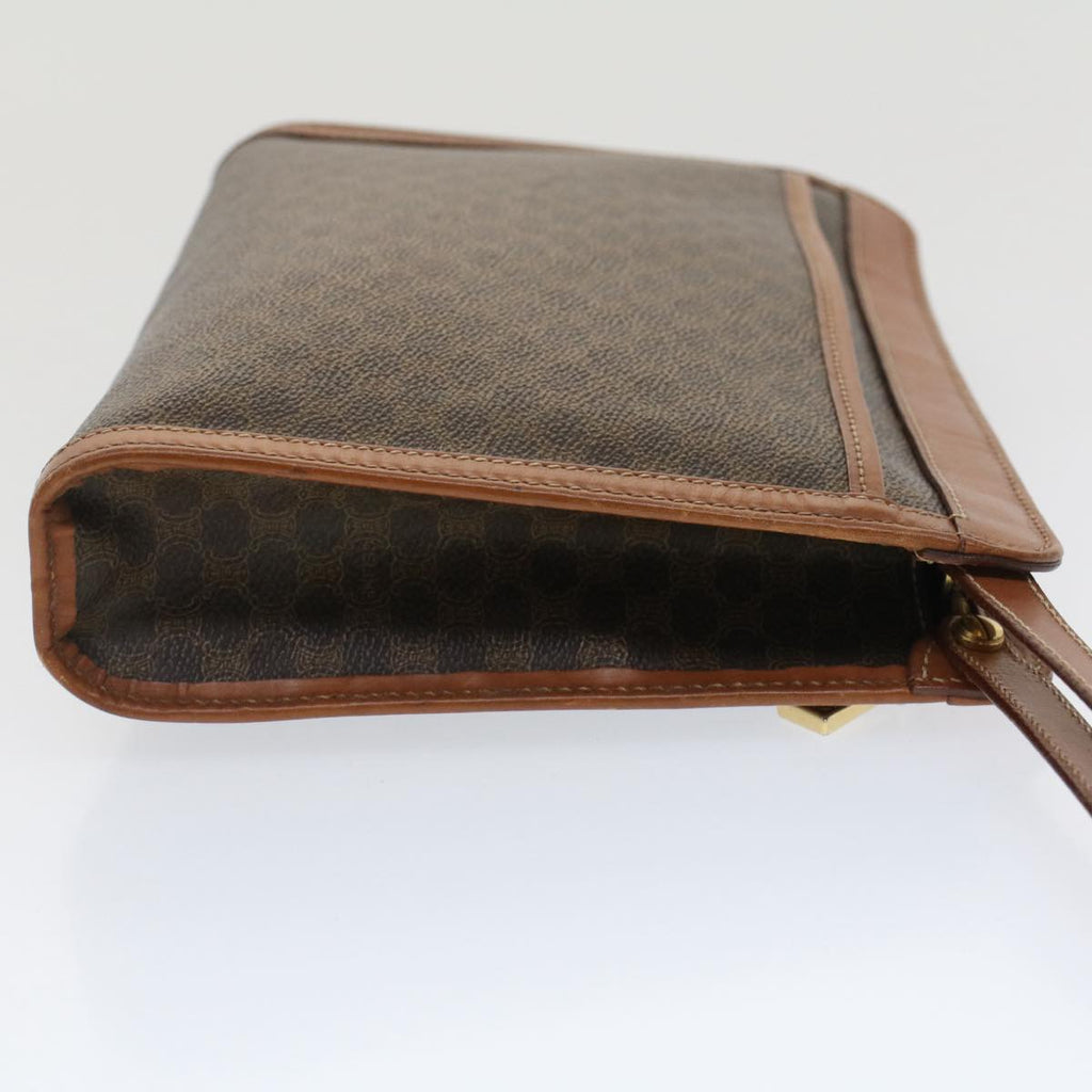 CELINE Macadam Canvas Clutch Bag PVC Leather Brown  fm2642