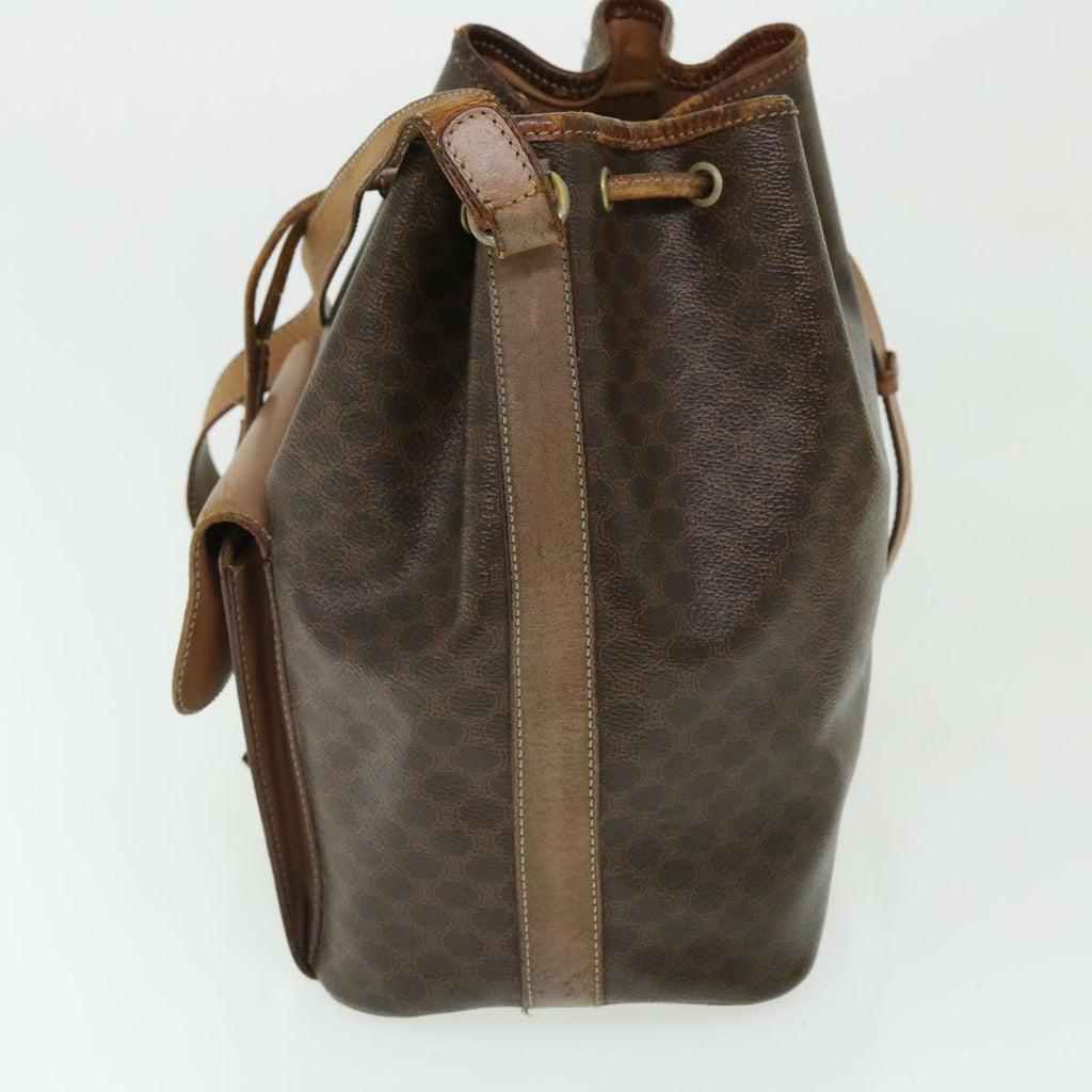CELINE Macadam Canvas Shoulder Bag PVC Leather 2Set Brown Beige  fm2643