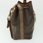 CELINE Macadam Canvas Shoulder Bag PVC Leather 2Set Brown Beige  fm2643