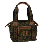 FENDI Zucca Canvas Hand Bag Black Brownfm2664