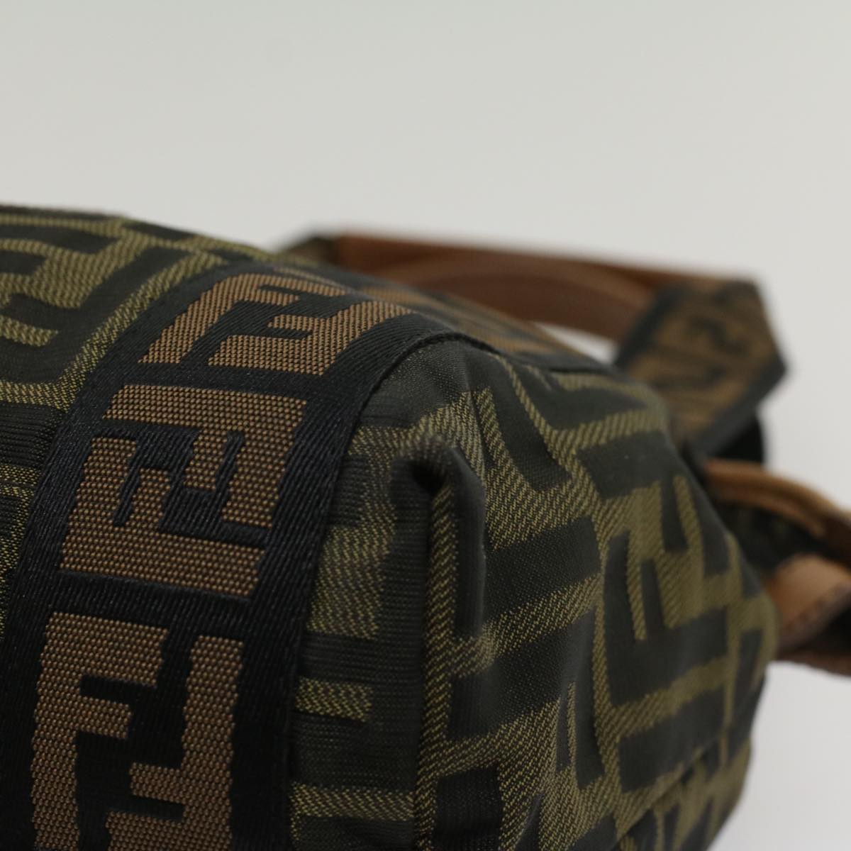 FENDI Zucca Canvas Hand Bag Black Brownfm2664