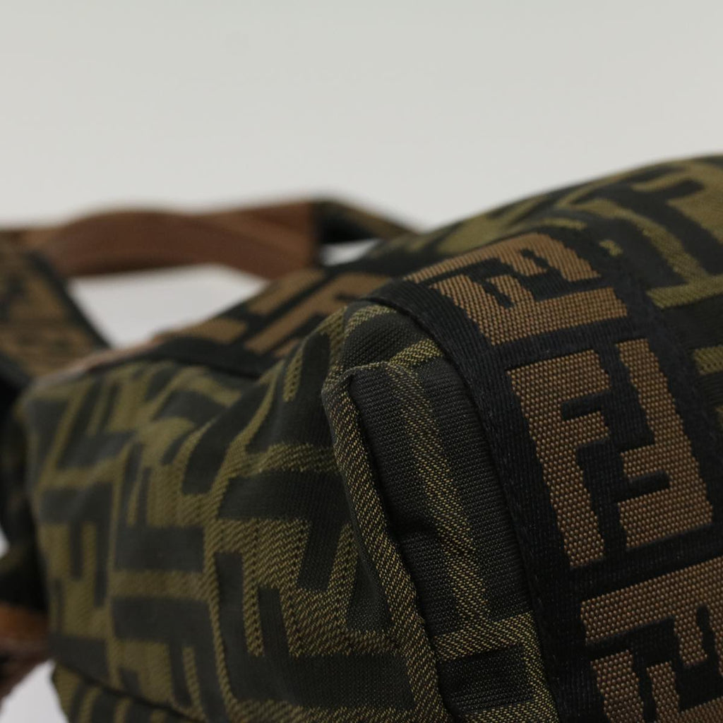 FENDI Zucca Canvas Hand Bag Black Brownfm2664