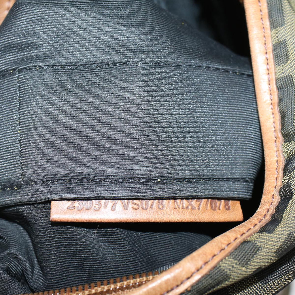 FENDI Zucca Canvas Hand Bag Black Brownfm2664