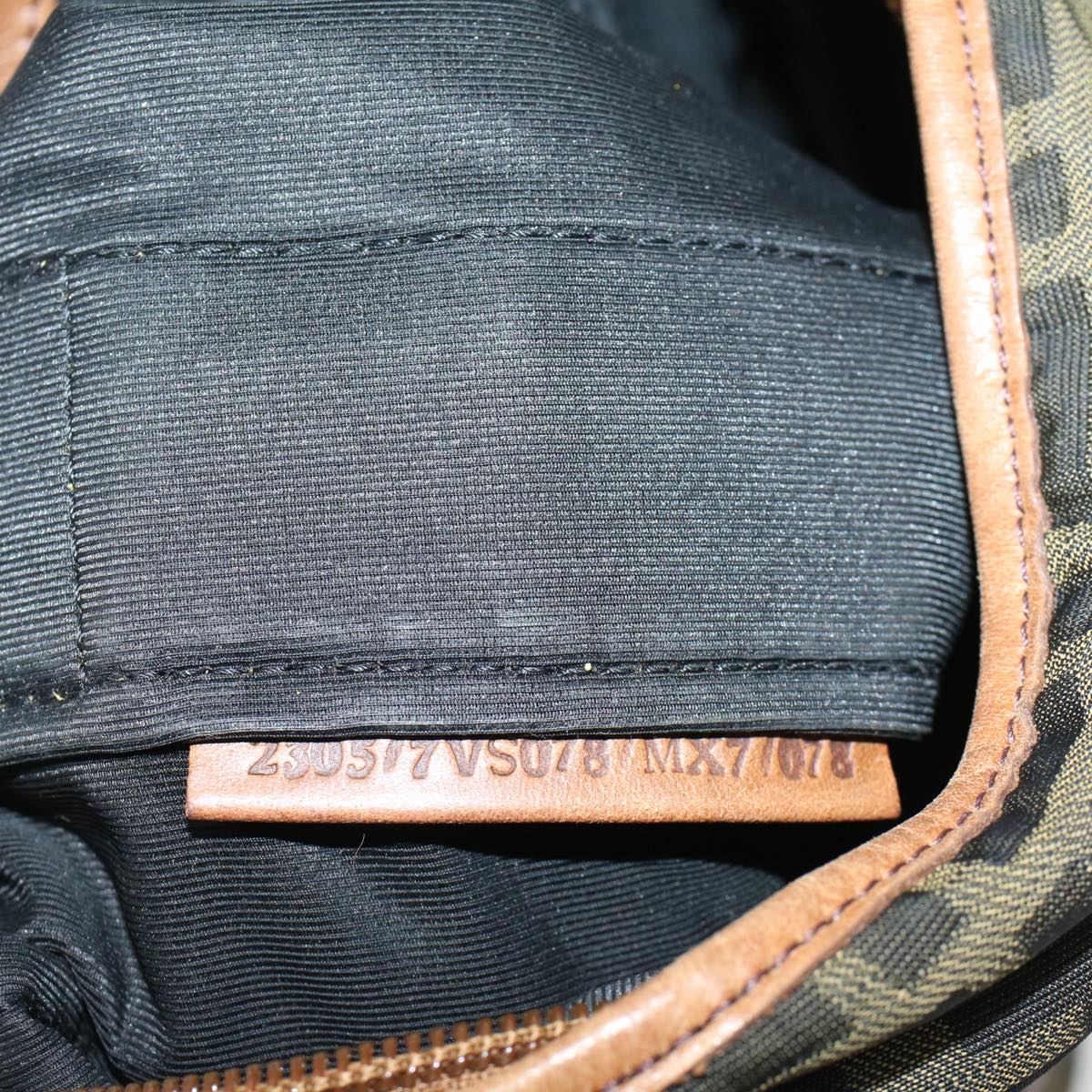 FENDI Zucca Canvas Hand Bag Black Brownfm2664