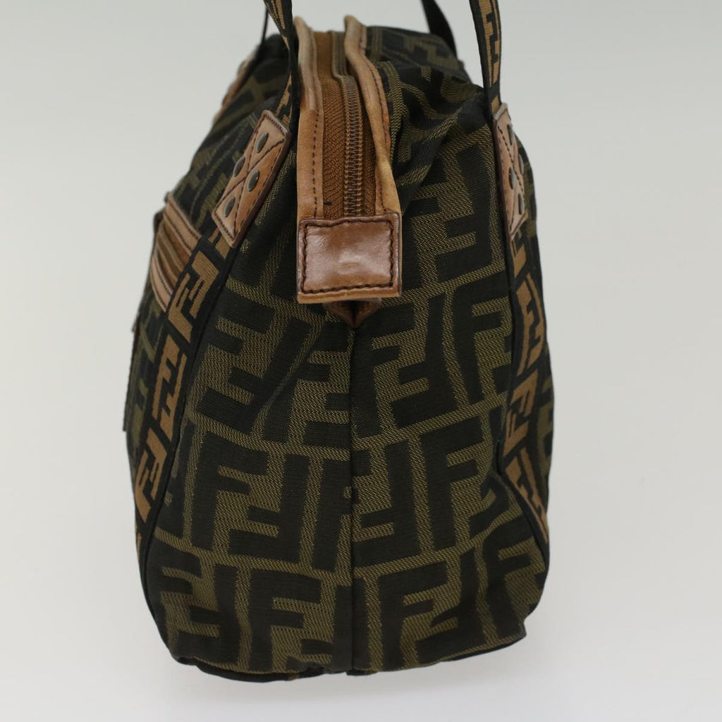 FENDI Zucca Canvas Hand Bag Black Brownfm2664