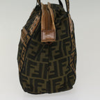 FENDI Zucca Canvas Hand Bag Black Brownfm2664