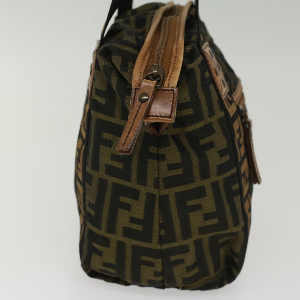 FENDI Zucca Canvas Hand Bag Black Brownfm2664