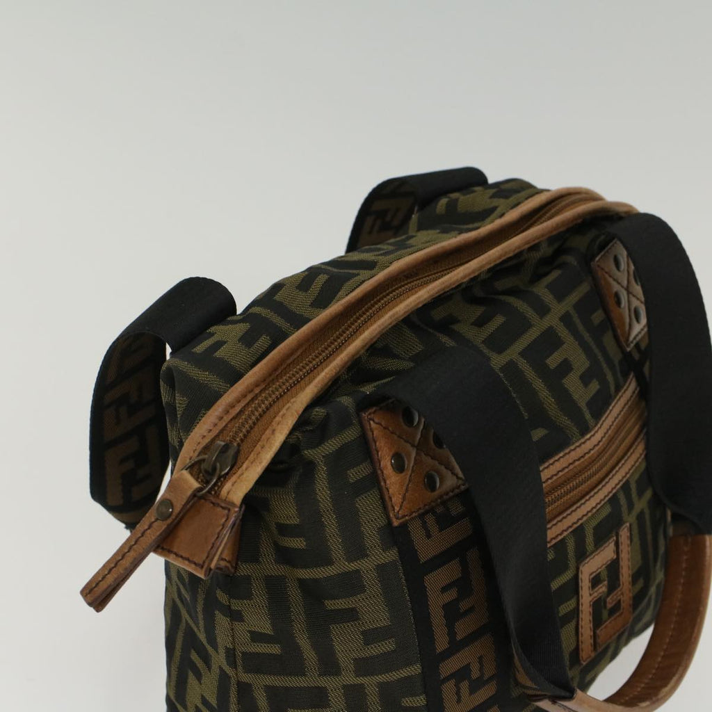 FENDI Zucca Canvas Hand Bag Black Brownfm2664
