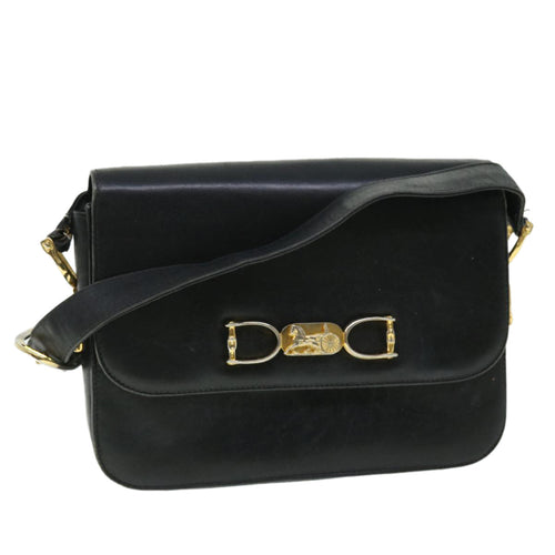 CELINE Horse Carriage Shoulder Bag Leather Black  fm2707