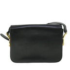 CELINE Horse Carriage Shoulder Bag Leather Black  fm2707
