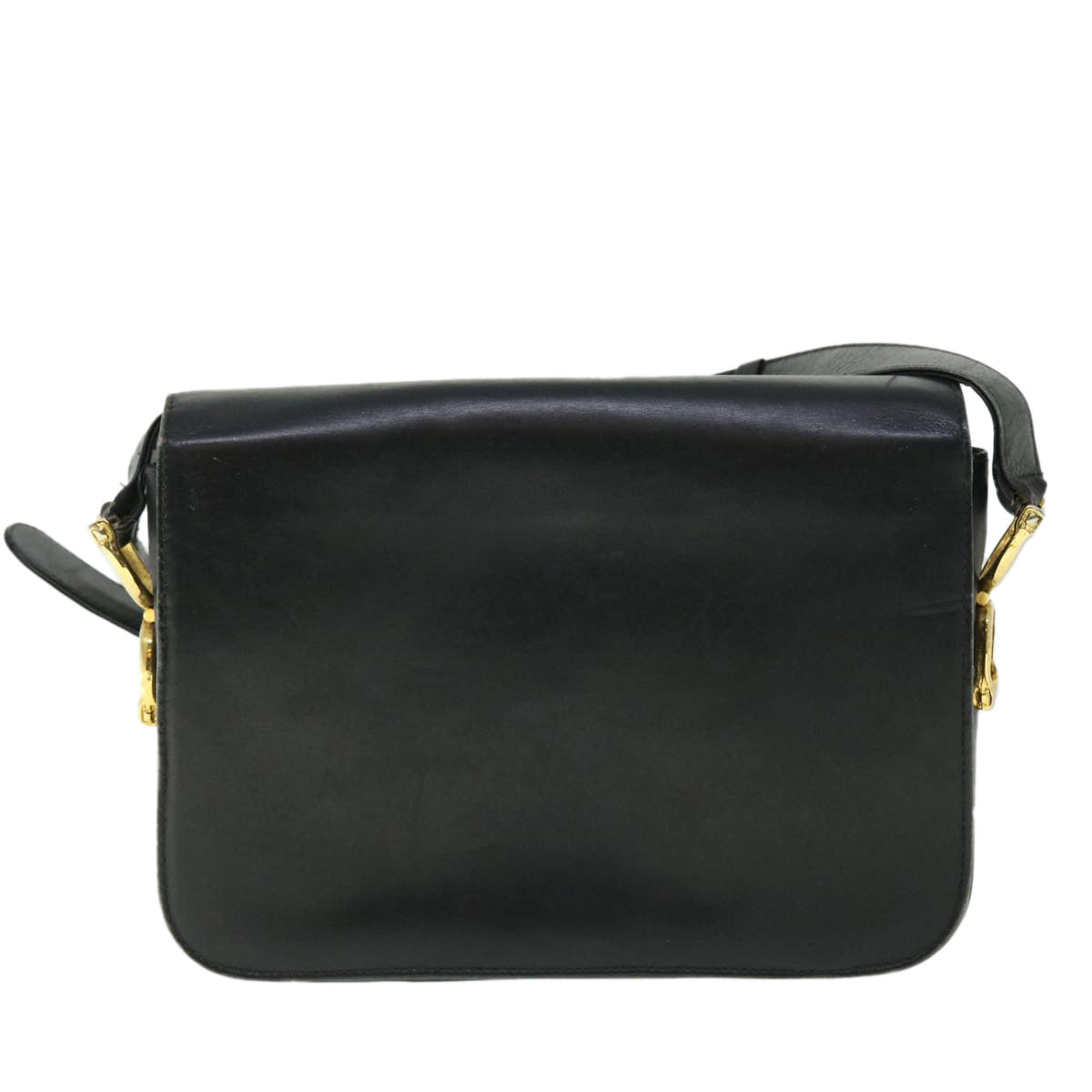 CELINE Horse Carriage Shoulder Bag Leather Black  fm2707