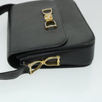 CELINE Horse Carriage Shoulder Bag Leather Black  fm2707