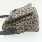 CELINE Horse Carriage C Macadam Canvas Shoulder Bag Navy Blue  fm272