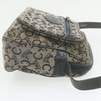 CELINE Horse Carriage C Macadam Canvas Shoulder Bag Navy Blue  fm272