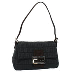 FENDI Zucchino Canvas Mamma Baguette Shoulder Bag Grayfm2754