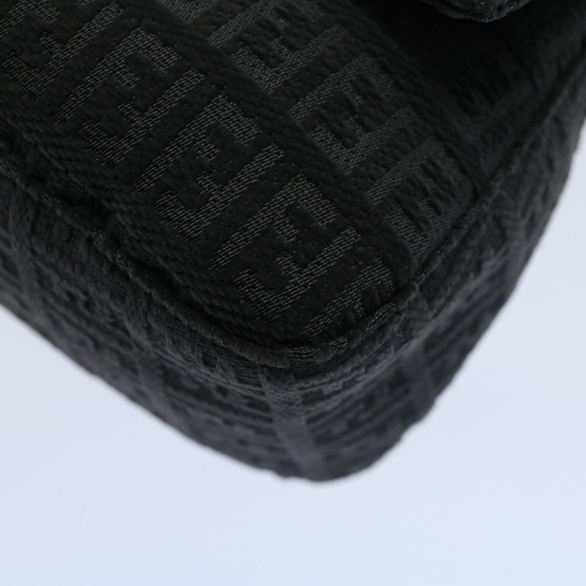 FENDI Zucchino Canvas Mamma Baguette Shoulder Bag Grayfm2754