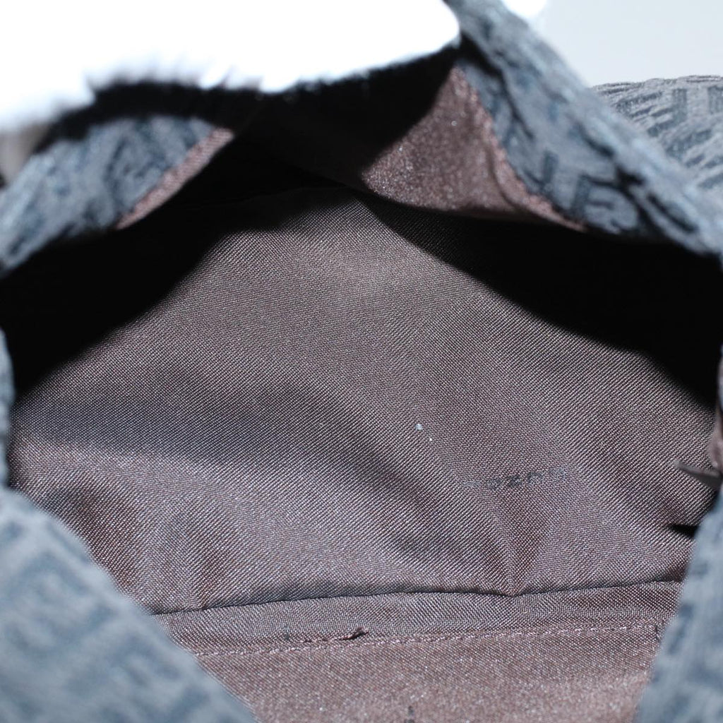 FENDI Zucchino Canvas Mamma Baguette Shoulder Bag Grayfm2754