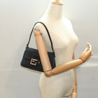 FENDI Zucchino Canvas Mamma Baguette Shoulder Bag Grayfm2754