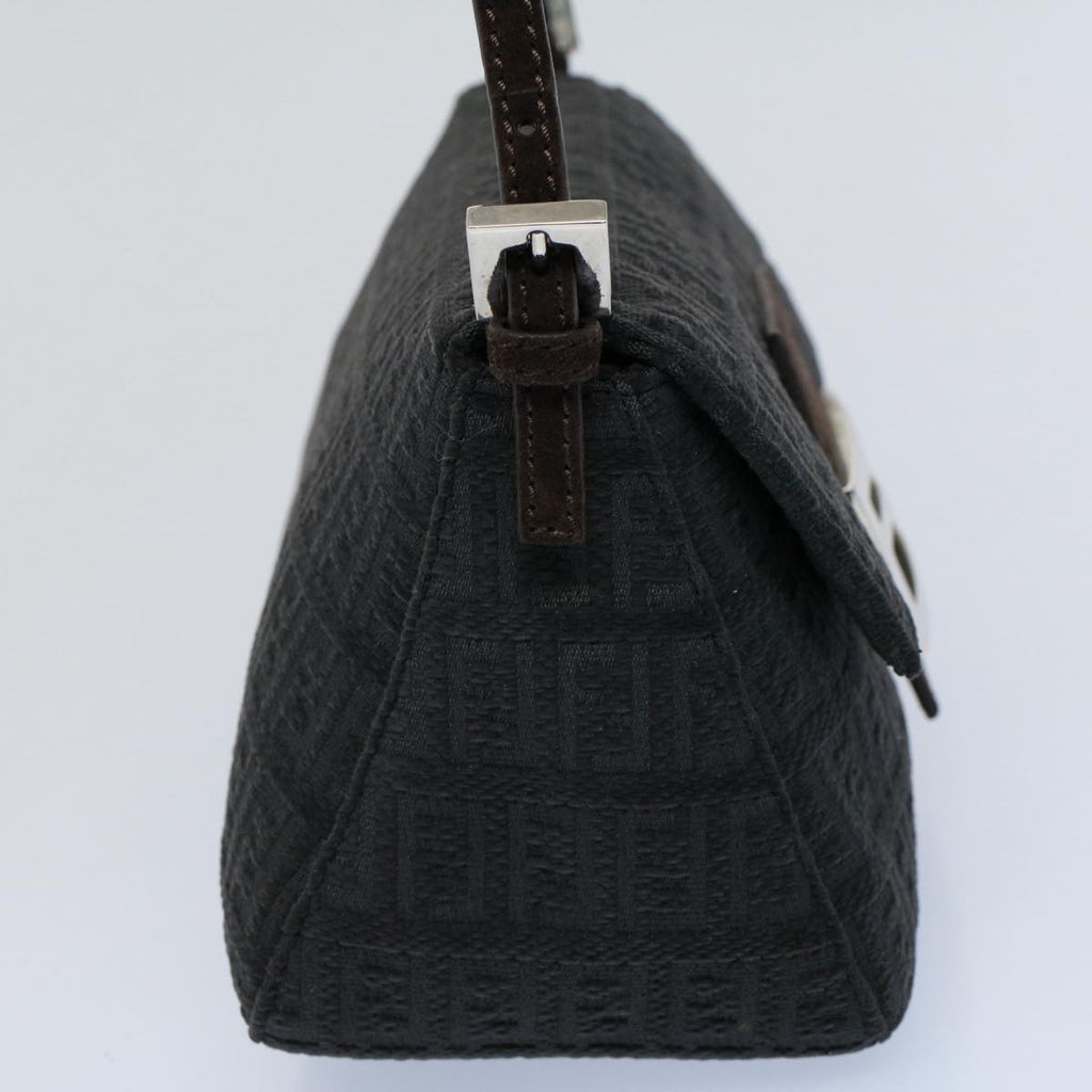 FENDI Zucchino Canvas Mamma Baguette Shoulder Bag Grayfm2754