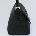 FENDI Zucchino Canvas Mamma Baguette Shoulder Bag Grayfm2754