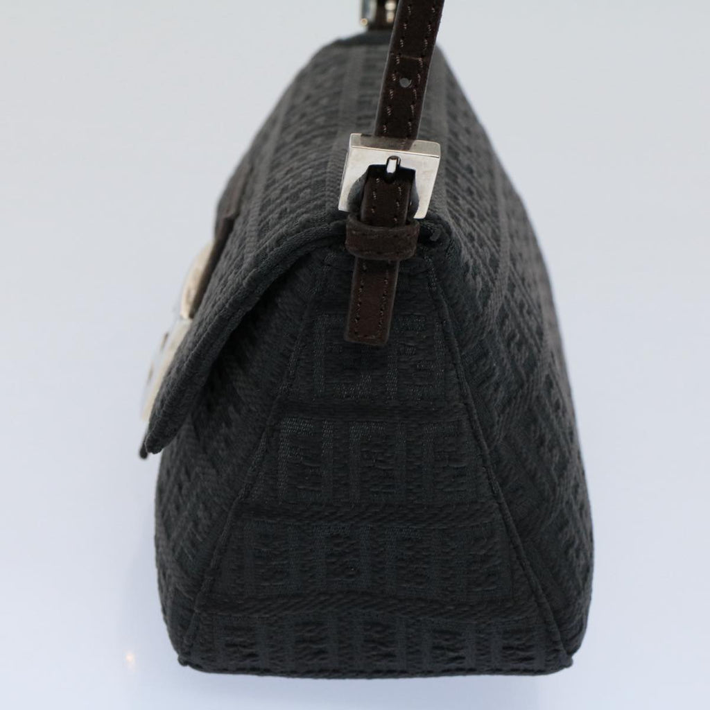 FENDI Zucchino Canvas Mamma Baguette Shoulder Bag Grayfm2754