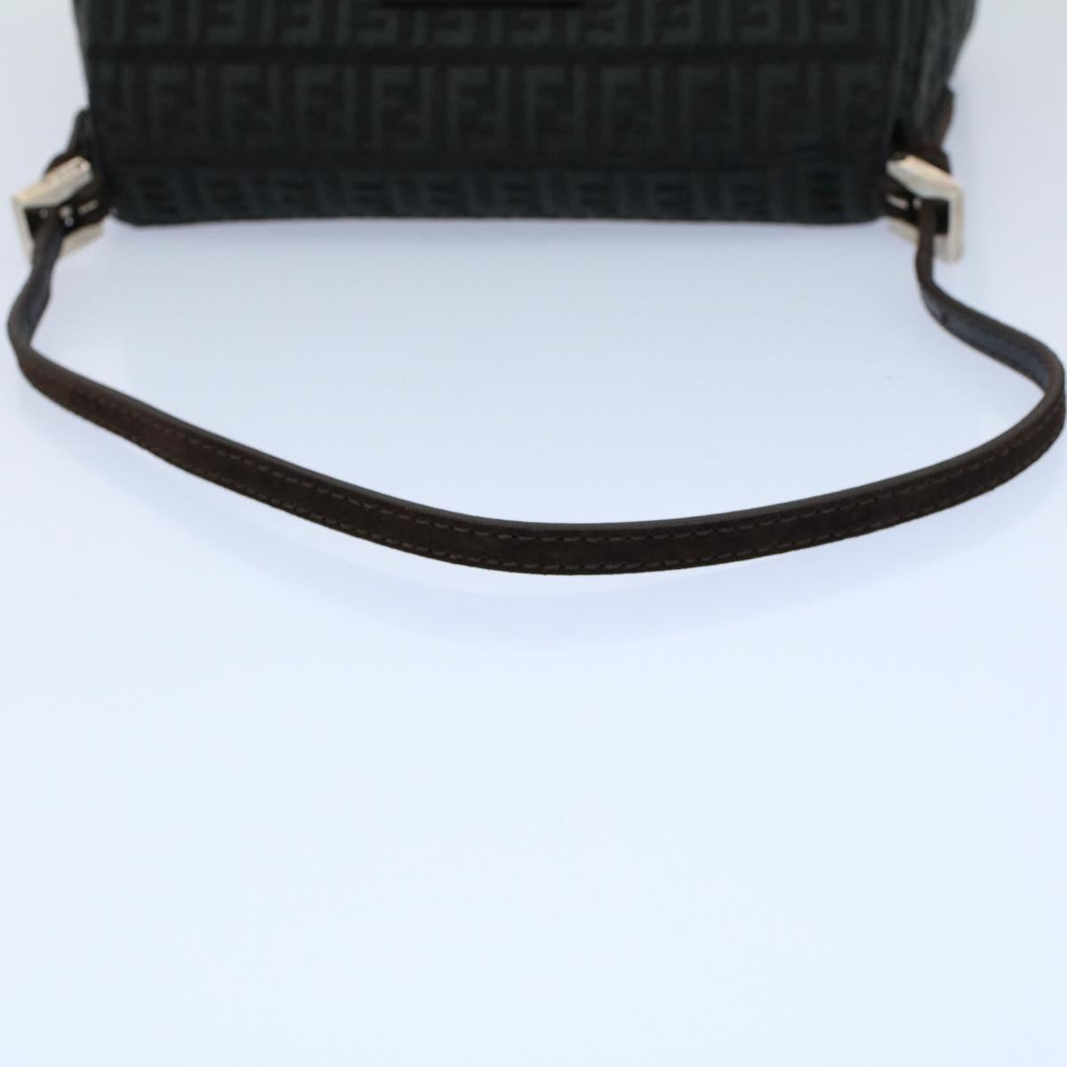 FENDI Zucchino Canvas Mamma Baguette Shoulder Bag Grayfm2754